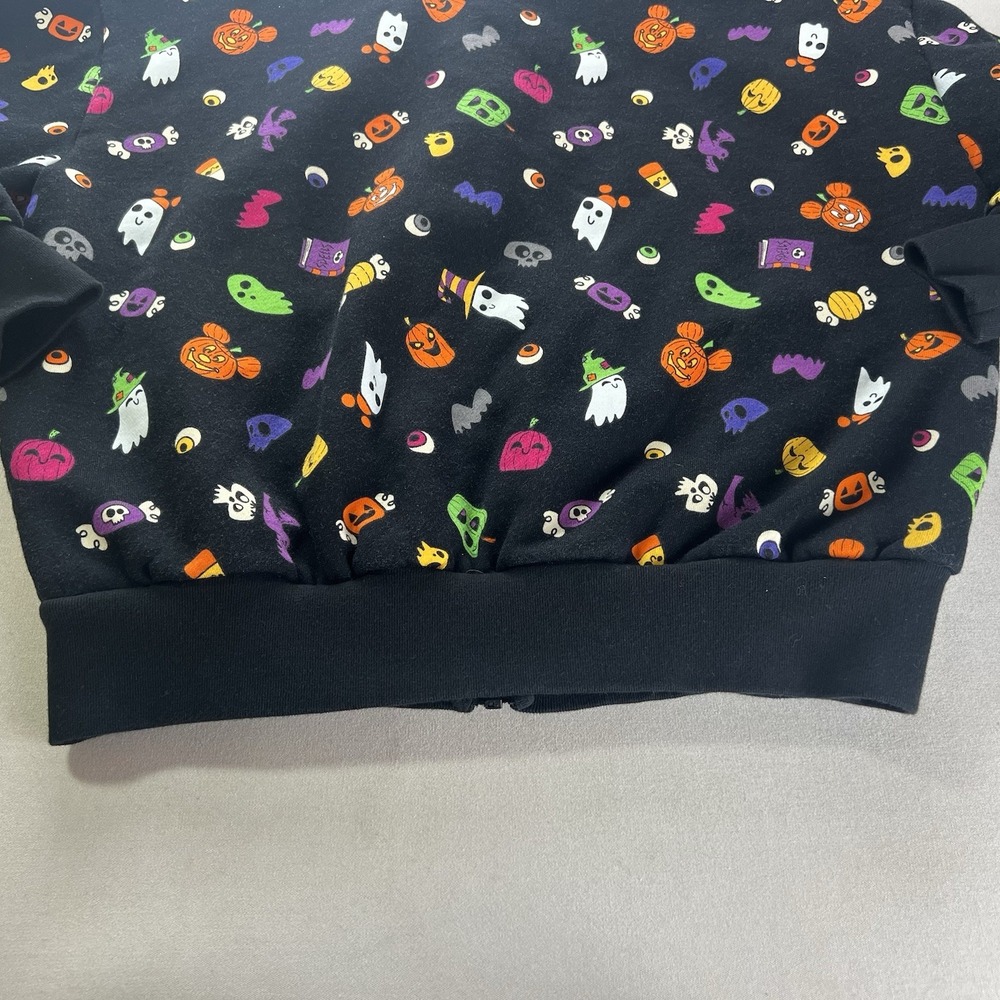 Disney Parks Halloween 2022 Mickey Ghost Full Zip Hoodie SZ Medium Spooky Witchy - Picture 5 of 12
